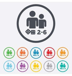 Board games sign icon 2-6 players symbol Vector Image