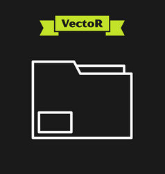 Black line document folder icon isolated on white Vector Image