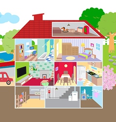 House and garden Royalty Free Vector Image - VectorStock