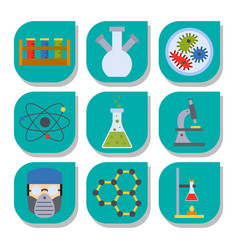 Chemical laboratory icons medicine science Vector Image