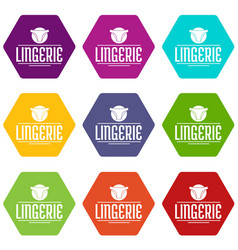 Lingerie icons 9 set Royalty Free Vector Image