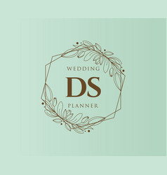Ds initials letter wedding monogram logos Vector Image