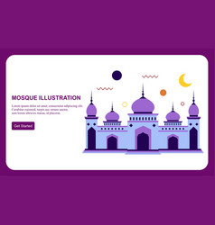 Islamic mosque building flat design Royalty Free Vector