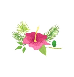Tropical Flower And Leafs Hawaiian Vacation vector
