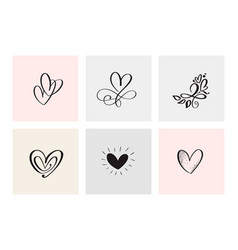 Set of photography icons logos for love wedding Vector Image