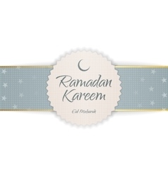 Ramadan kareem eid mubarak festive emblem vector