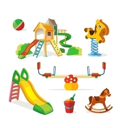 Icon set children playground Royalty Free Vector Image