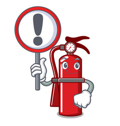 Finger fire extinguisher mascot cartoon Royalty Free Vector