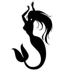 Silhouette a swimming mermaid Royalty Free Vector Image