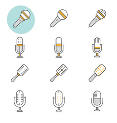 Microphone icons set Royalty Free Vector Image