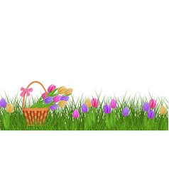 spring-floral-border-with-colorful-tulips-on-green