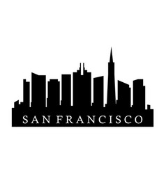 San Francisco city skyline silhouette background Vector Image