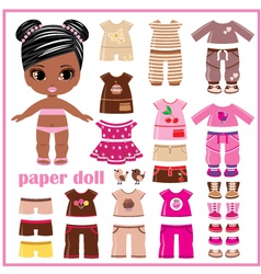 Paper doll with clothes set Royalty Free Vector Image