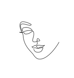 Abstract beautiful woman face on white background Vector Image