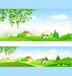 Cute in cartoon style with a farm Royalty Free Vector Image