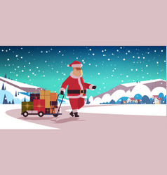 Ski resort with gift boxes cableway in mountains Vector Image