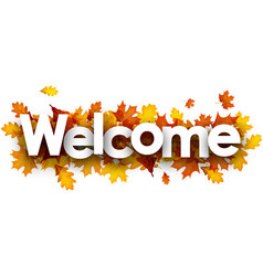 Autumn congratulations banner with leaves Vector Image