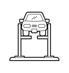 Cartoon car with alignment device at wheel Vector Image