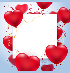 Red Heart Celebration Balloons Glitters Royalty Free Vector