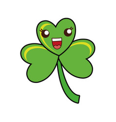 Cute cartoon four leaf clover Royalty Free Vector Image