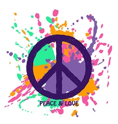 Grunge Distressed Peace Sign Silhouette Royalty Free Vector