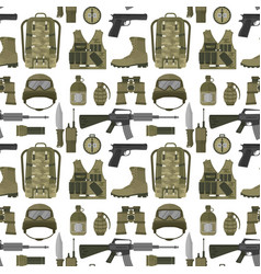 Vintage military weapons seamless pattern Vector Image