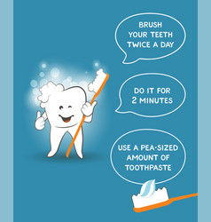 Instruction for kids how to brush your teeth Vector Image