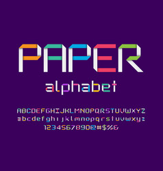 Paper fold font Royalty Free Vector Image - VectorStock