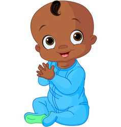 cute baby boy clapping hands royalty free vector image