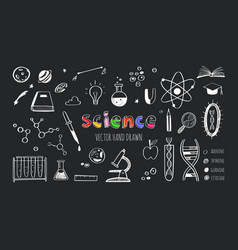 Science hand drawn doodles seamless pattern Vector Image