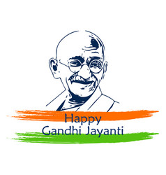 Happy Gandhi Jayanti Greeting Card Design Vector Image