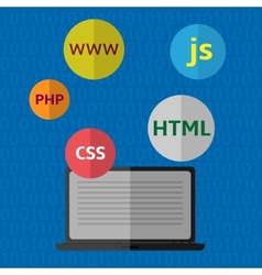 Html5 css3 js icon set web development logo icon Vector Image