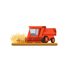 Harvesting background combine harvester tractor Vector Image