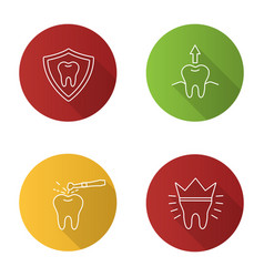 Dental care set flat isolated Royalty Free Vector Image