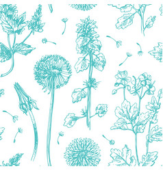 Pattern with wildflowers Royalty Free Vector Image