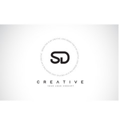 Sd s d logo design with black and white creative Vector Image