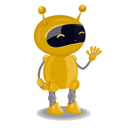 Yellow cute robot isolated on white background Vector Image