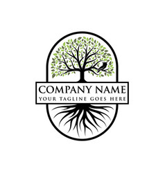 Abstract vibrant tree logo design root Royalty Free Vector