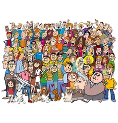 Cartoon people in the crowd Royalty Free Vector Image