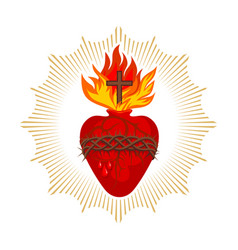 Jesus true love cross heart love Royalty Free Vector Image