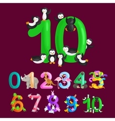 Ordinal number 10 for teaching children counting Vector Image
