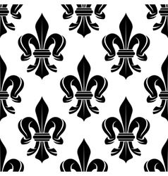 Black and white seamless fleur-de-lis pattern Vector Image