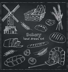 Bread hand drawn set Royalty Free Vector Image