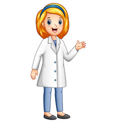 Happy young doctor cartoon isolated on white backg