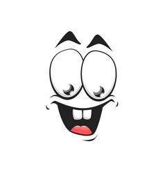 Cartoon face isolated icon stupid smile Royalty Free Vector