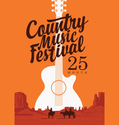 Country music festival vintage poster Royalty Free Vector