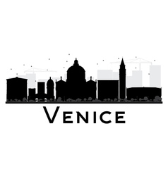 Venice city skyline black and white silhouette Vector Image