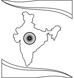 Map indian with ashoka chakra Royalty Free Vector Image