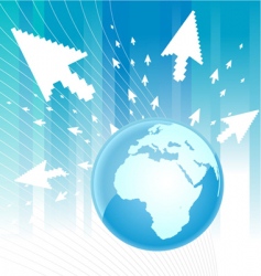 Earth with arrows around Royalty Free Vector Image