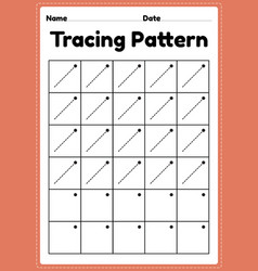 Tracing pattern right curve lines worksheet Vector Image